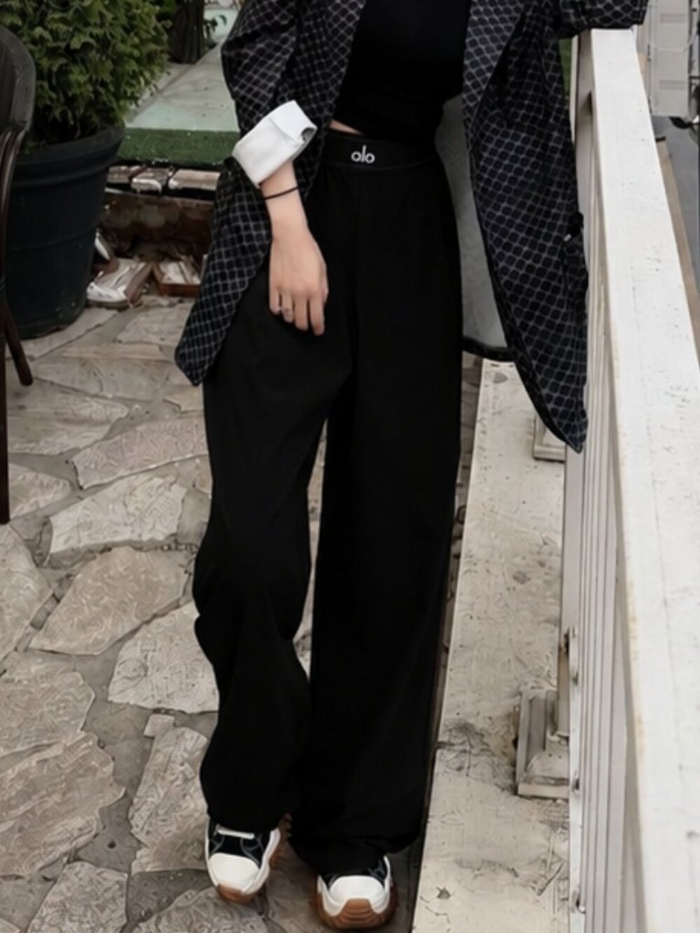Alo Yoga Suit Up Trouser Black (Regular) Relaxed Fit Pants🥳📖NWT